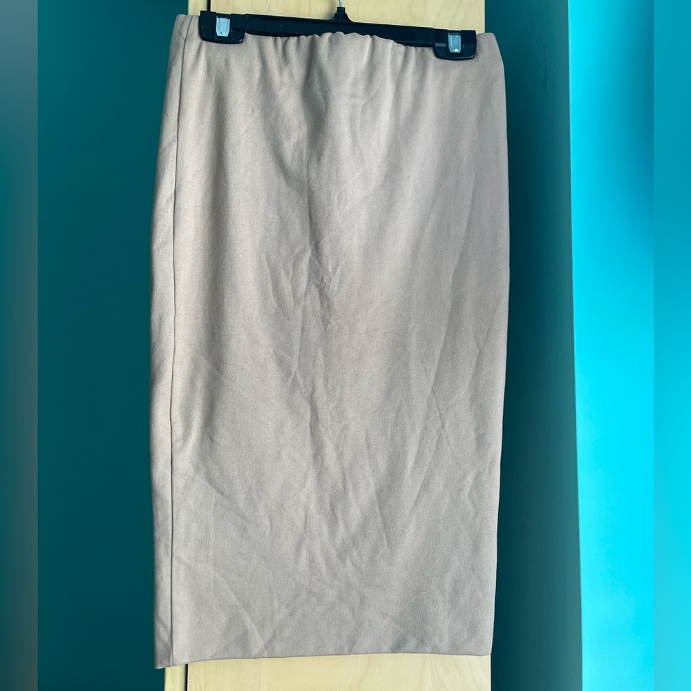 Beige Pencil Skirt